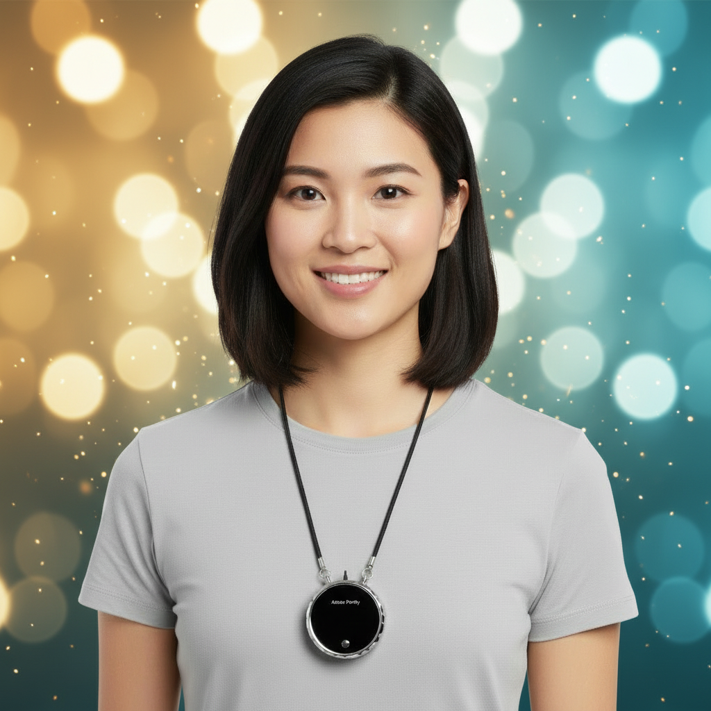 Portable hanging neck air purifier