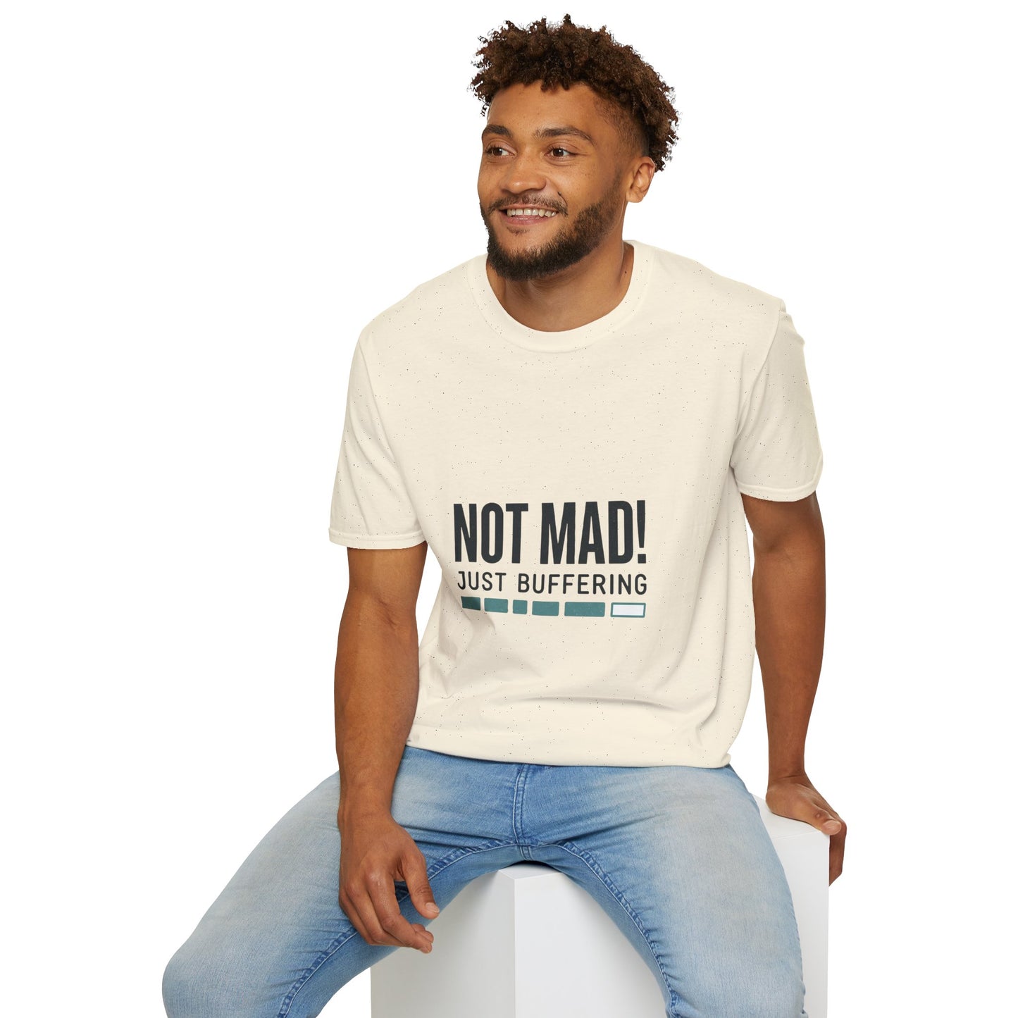 T‑Shirt — "Not Mad! Just Buffering" Humorous Tech Tee