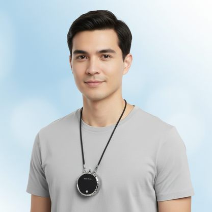 Portable hanging neck air purifier