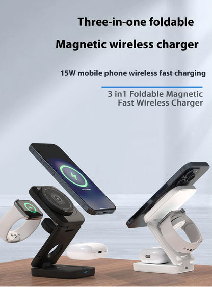 Foldable 15W 3-IN-1 Wireless Charging Station